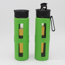 Single Wall Glass Water Bottle with Flip Cap